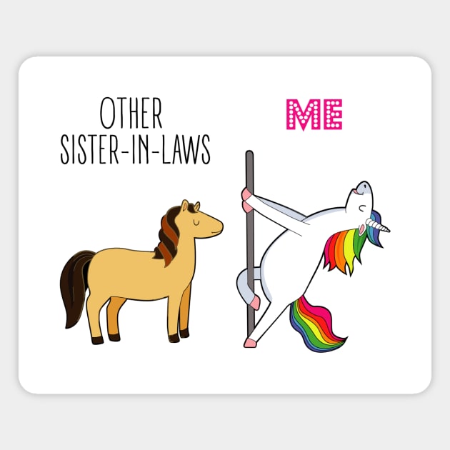 Funny Sister-In-Law Unicorn Magnet by Suchmugs